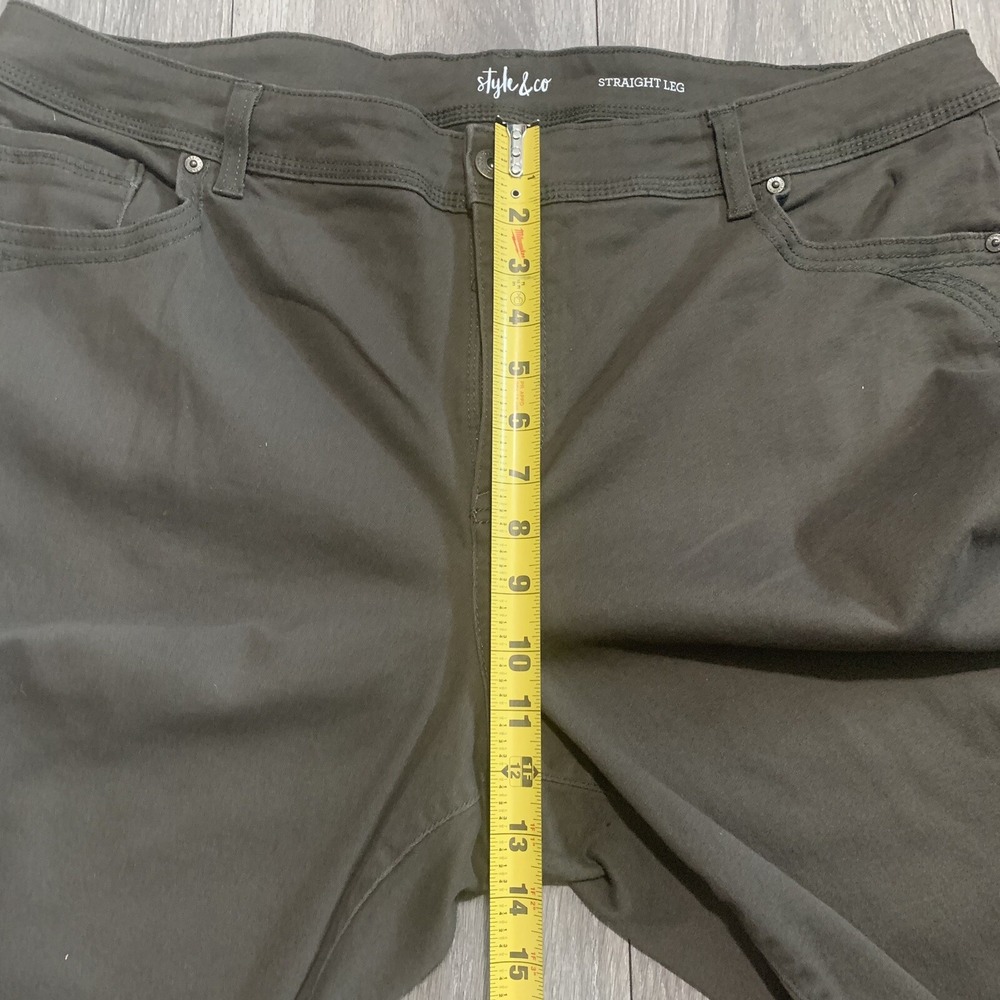 Style Co Straight‎ Leg Pants Olive Green Mens Size 20W Casual Khaki Trousers - Picture 10 of 12
